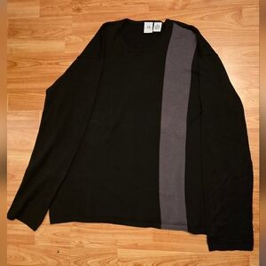 Armani Exchange Black and Gray Long Sleeve Tee